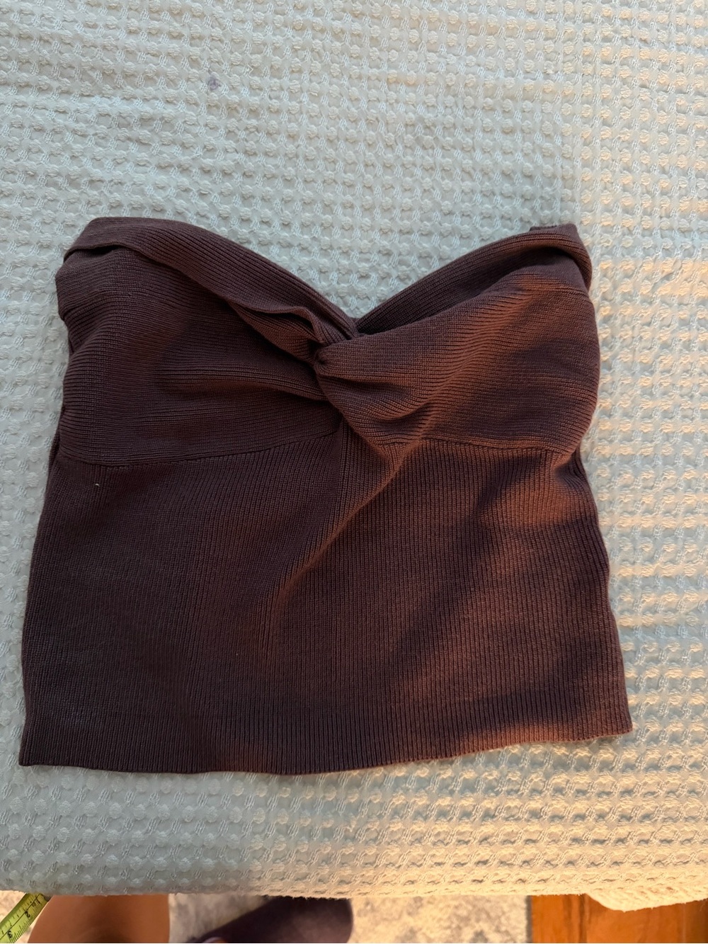 Strapless Twist-Front Tube Top in Dark Brown